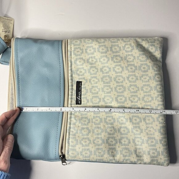 NWT Echos in the Attic Handmade Upcycled Crossbody Bag Blue Faux Leather Boho - Picture 6 of 8